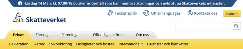 På alla hjärtans dag kan du stöta på trubbel i Skatteverkets e-tjänst. Foto: Skatteverket.se